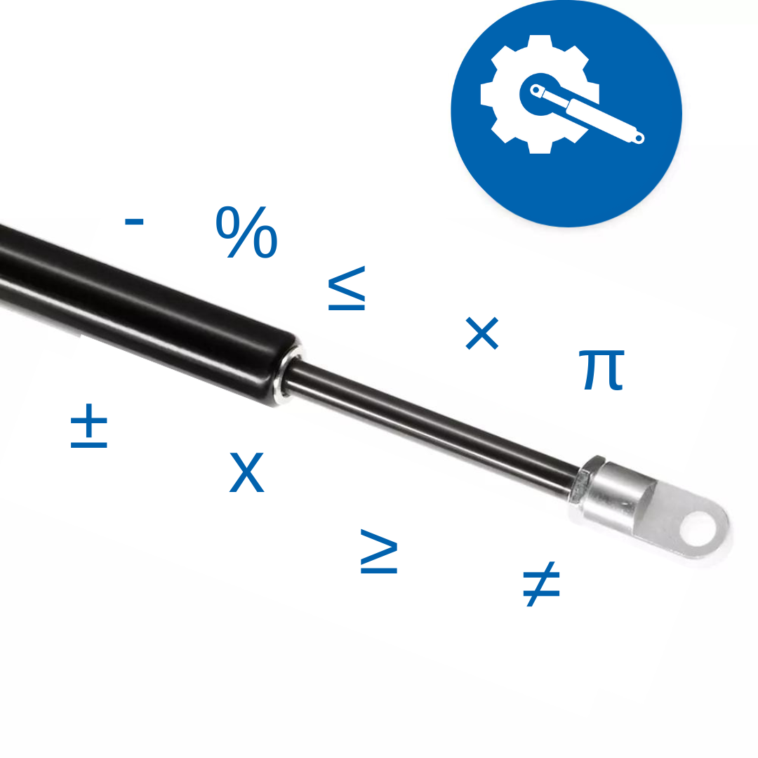 Gas spring CAD/PDF configurator