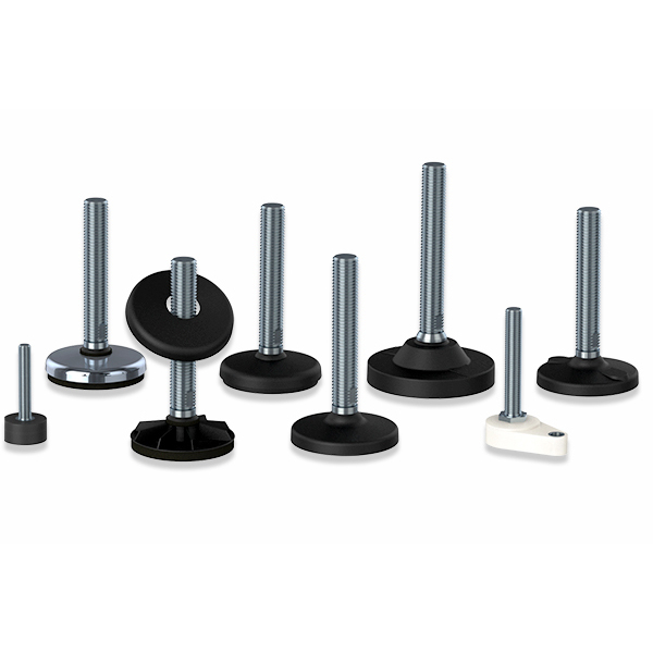 Plastic fully-threaded levelling feet 