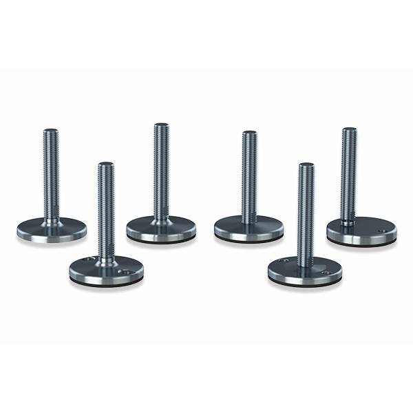 Solid fully-threaded levelling feet
